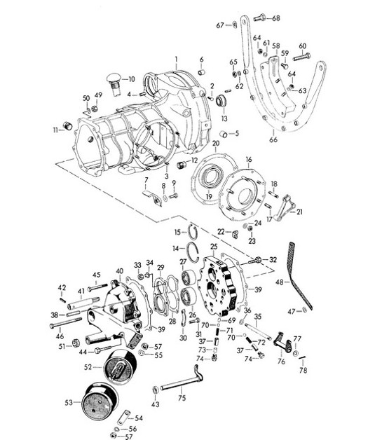 Diagram 302-010 Porsche 356 (1950-1965) Übertragung