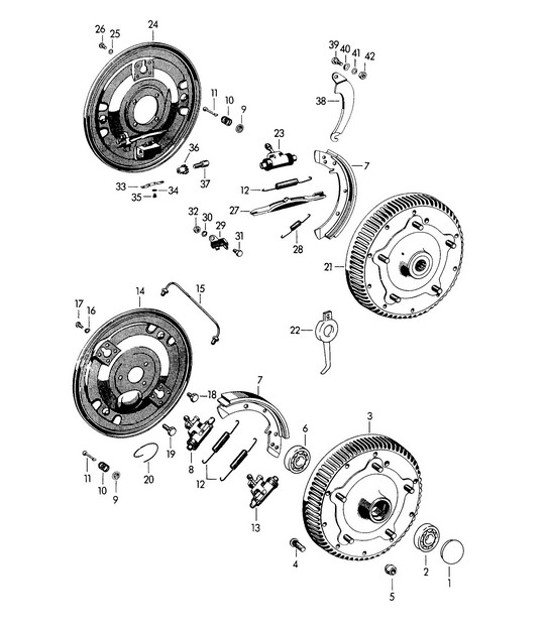 Diagram 602-000 Porsche 356（1950-1965） 车轮、制动器