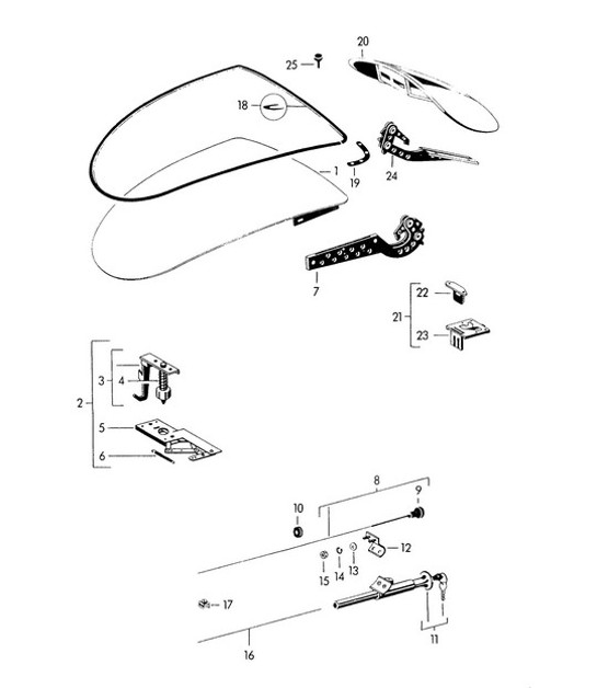 Diagram 803-000 Porsche 356 (1950-1965) Carrosserie