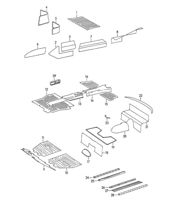 Diagram 807-000 Porsche 356 (1950-1965) Karosserie