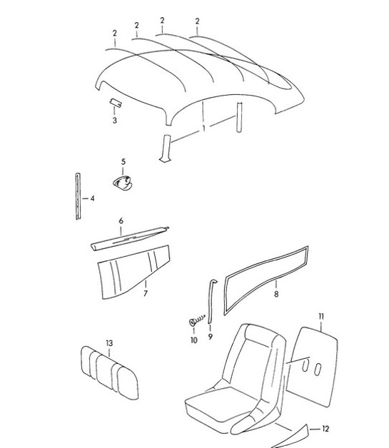 Diagram 807-005 Porsche 356（1950-1965）  车身