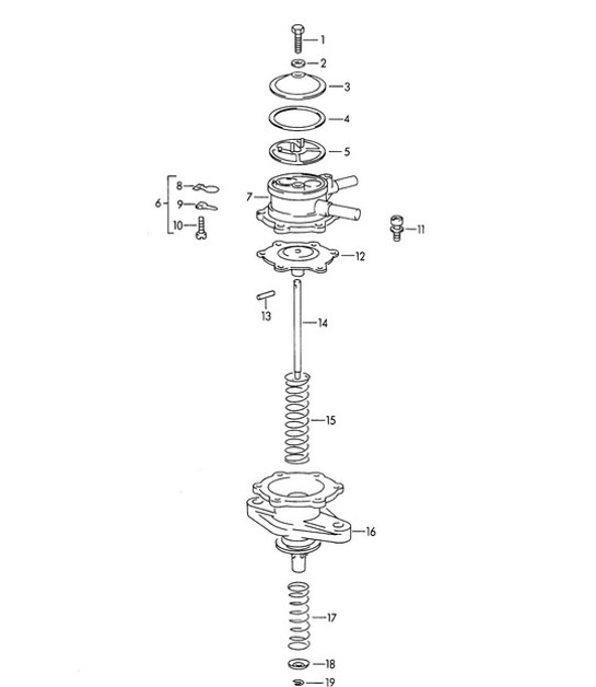 Diagram 107-025 Porsche 356 (1950-1965) Motor