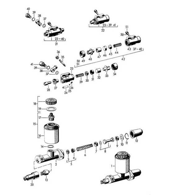 Diagram 604-000 Porsche 356 (1950-1965) Ruote, freni