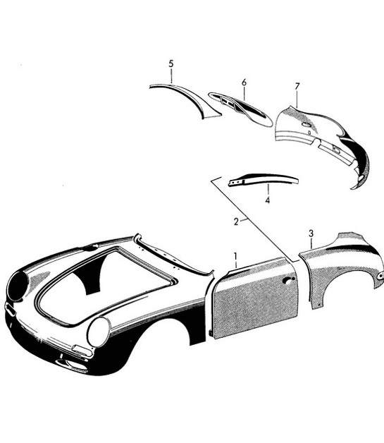 Diagram 802-005 Porsche 356 (1950-1965) Body