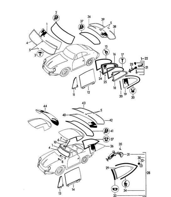 Diagram 805-000 Porsche 356 (1950-1965) Carrozzeria