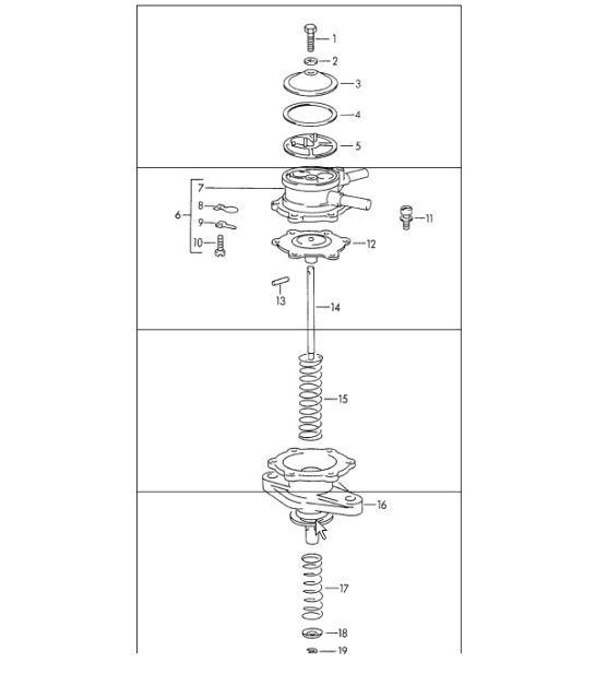 Diagram 201-30 Porsche 911/912 (1965-1989) Brandstofsysteem, uitlaatsysteem