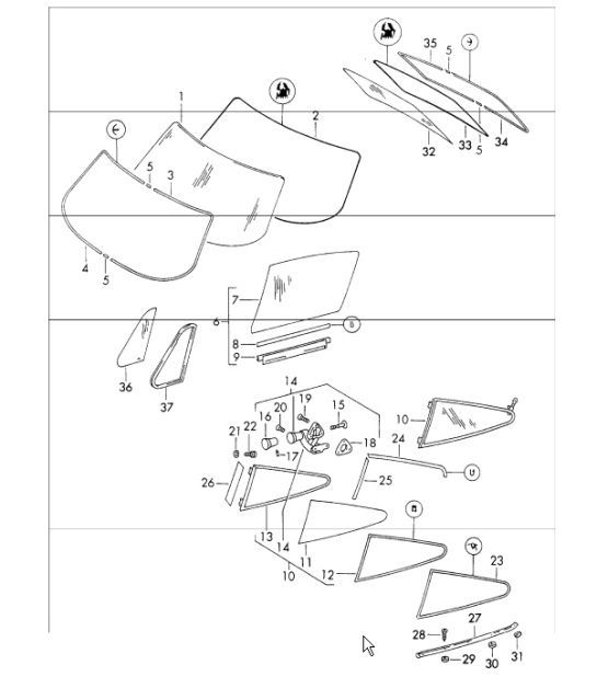 Diagram 805-05 Porsche 911/912 (1965-1989) Carrosserie