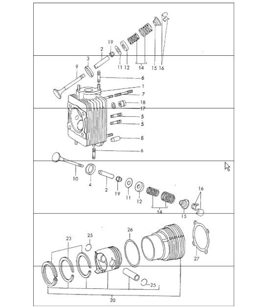 Diagram 103-00 Porsche 911/912 (1965-1989) Motor