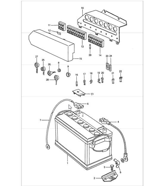 Diagram 902-00 Porsche 911/912 (1965-1989) Materiale elettrico