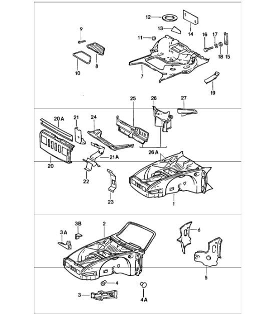 Diagram 801-05 Porsche 911/912 (1965-1989) Carrosserie