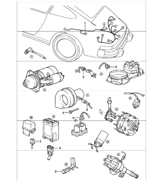 Diagram 902-11 Porsche 911/912 (1965-1989) Elektrische apparatuur