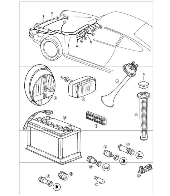 Diagram 902-12 Porsche 911/912 (1965-1989) Elektrische apparatuur