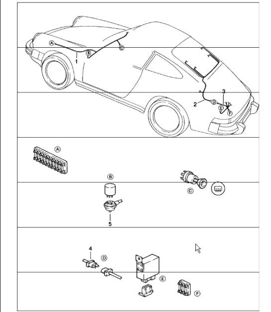 Diagram 902-16 Porsche 911/912 (1965-1989) Materiale elettrico