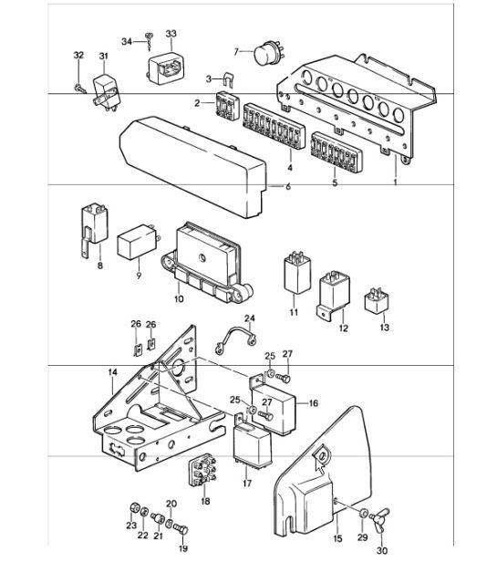 Diagram 902-00 Porsche 911/912 (1965-1989) Materiale elettrico