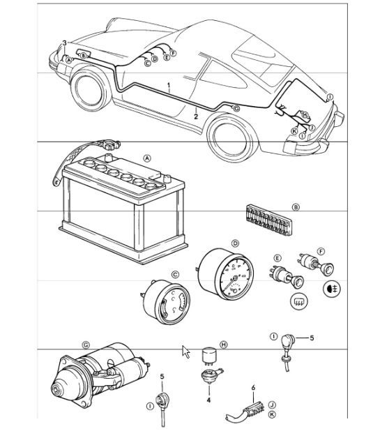 Diagram 902-10 Porsche 911 & 912 (1965-1989) Electrical equipment