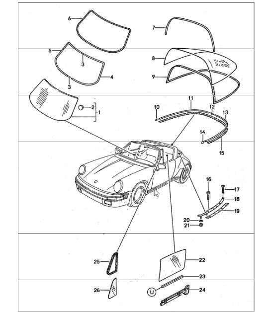 Diagram 805-05 Porsche 911/912 (1965-1989) Karosserie