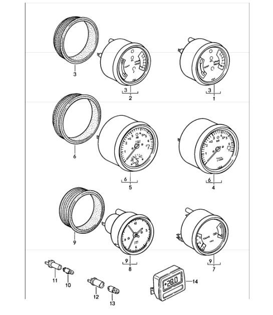 Diagram 906-00 Porsche 911 & 912 (1965-1989) Electrical equipment