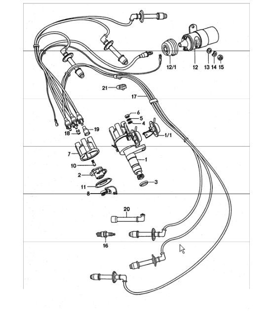 Diagram 901-00 Porsche 911 和 912（1965-1989） 电子设备