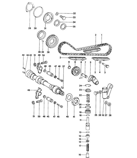 Diagram 103-010 Porsche 914 (1970-1976) Engine