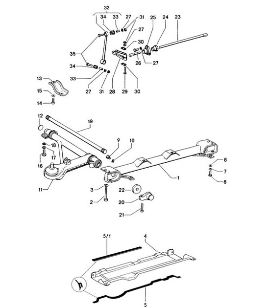 Diagram 401-000 Porsche 914 (1970-1976) Front Axle, Steering 