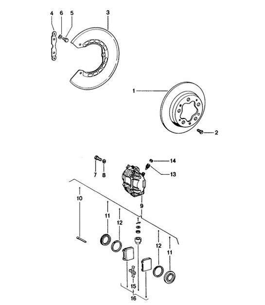 Diagram 603-000 Porsche 914 (1970-1976) Wheels, Brakes