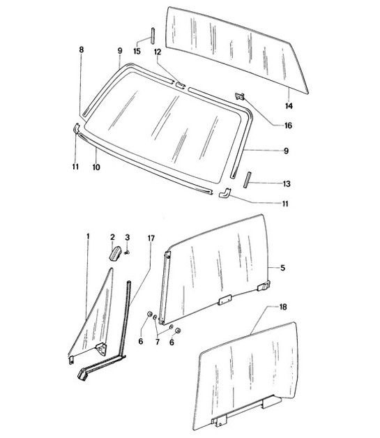 Diagram 805-000 Porsche 914 (1970-1976)  车身