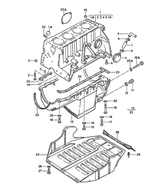 Diagram 101-010 Porsche 924 (1977-1988) Engine