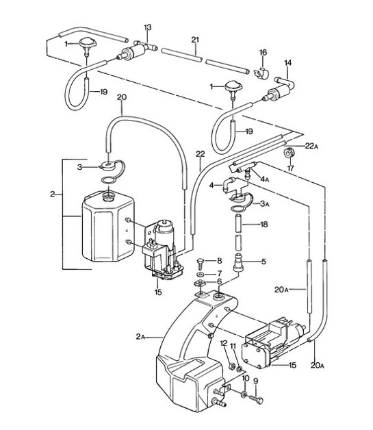 Diagram 904-010 Porsche 924 (1977-1988) Electrical equipment