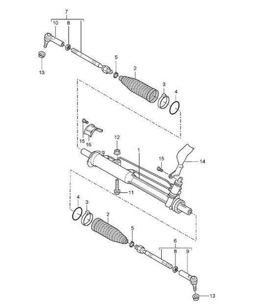 Diagram 403-00 Porsche Cayenne 9PA (955) 2003-2006 Front Axle, Steering 