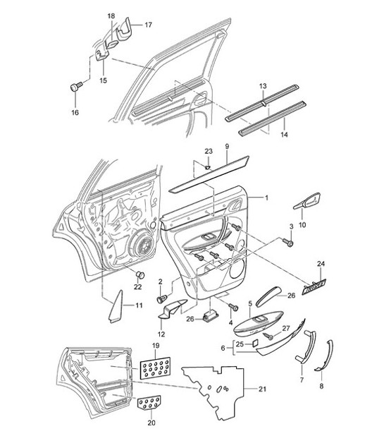 Diagram 807-15 Porsche Cayenne 9PA (955) 2003-2006 Body