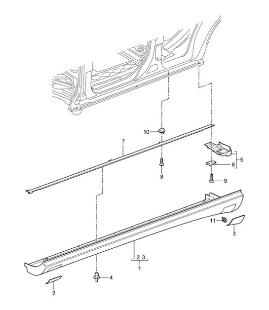 Diagram 810-11 Porsche Cayenne 9PA (955) 2003-2006 Body