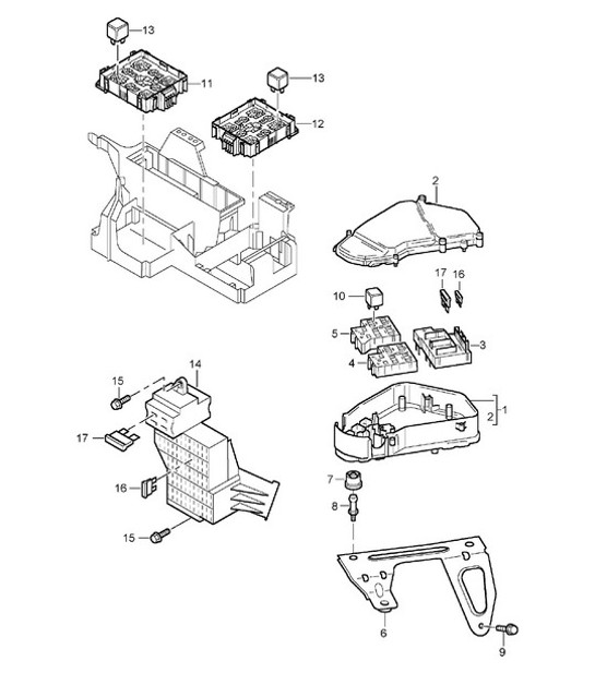 Diagram 902-00 Porsche Cayenne 9PA (955) 2003-2006 Electrical equipment