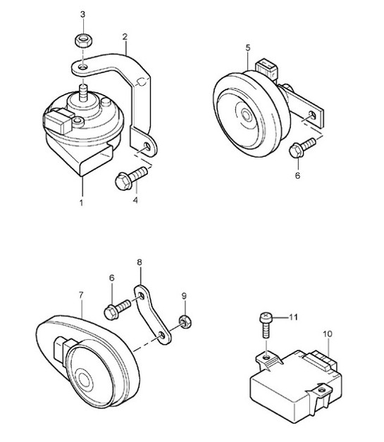 Diagram 903-00 Porsche Cayenne 9PA (955) 2003-2006 Electrical equipment