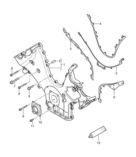 Diagram 101-060 Porsche Cayenne MK2 (957) 2007-2010 Moteur