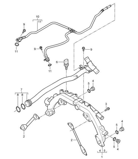 Diagram 105-010 Porsche Cayenne 9PA1 (957) 2007-2010 Engine