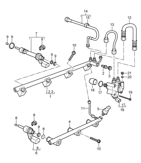 Diagram 107-007 Porsche Cayenne MK2 (957) 2007-2010 Moteur