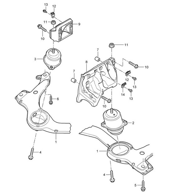 Diagram 109-005 Porsche Cayenne MK2 (957) 2007-2010 Moteur