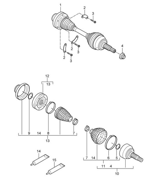 Diagram 401-010 Porsche Cayenne 9PA1 (957) 2007-2010 Front Axle, Steering 