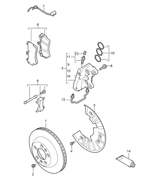 Diagram 602-000 Porsche Cayenne 9PA1 (957) 2007-2010 Wheels, Brakes