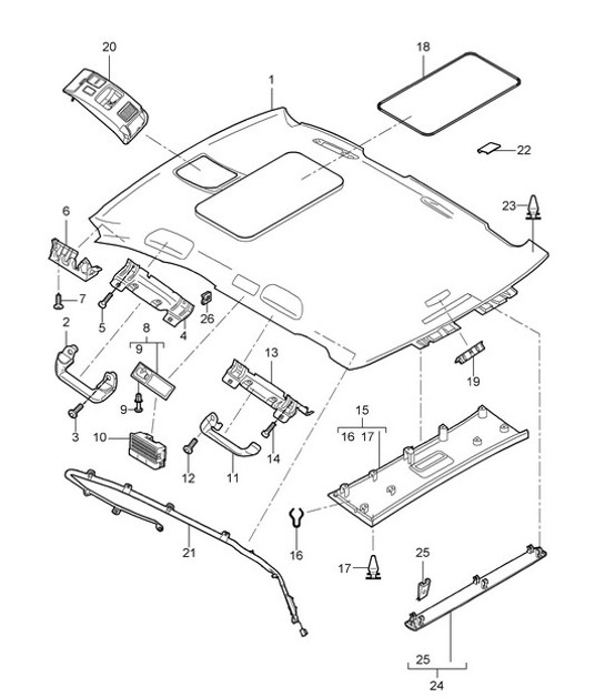 Diagram 807-030 Porsche Cayenne 9PA1 (957) 2007-2010 Body