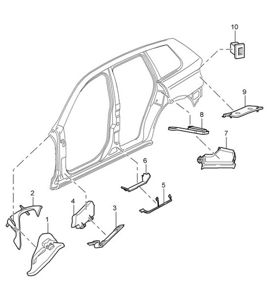 Diagram 807-060 Porsche Cayenne 9PA1 (957) 2007-2010 Body