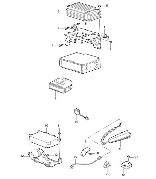 Diagram 911-010 Porsche Cayenne 9PA1 (957) 2007-2010 Electrical equipment