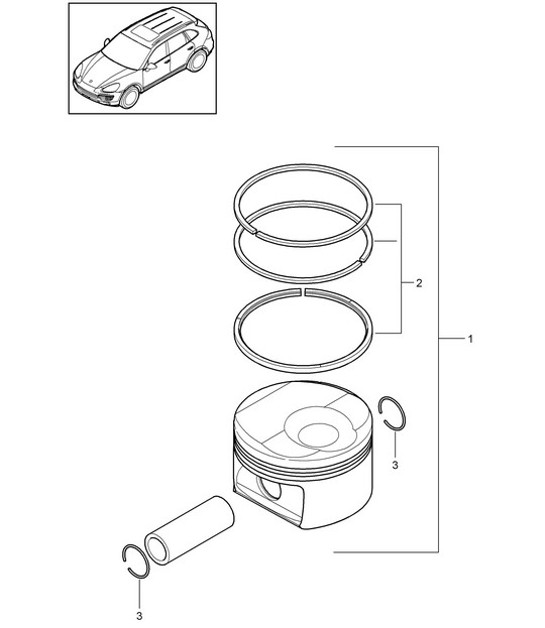 Diagram 102-040 Porsche Cayenne 92A (958) 2010-2017 Engine