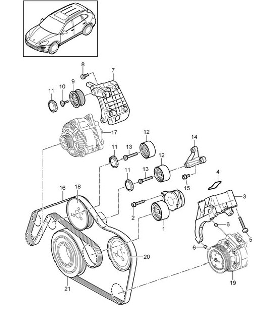 Diagram 102-092 Porsche Cayenne 92A (958) 2010-2017 Engine