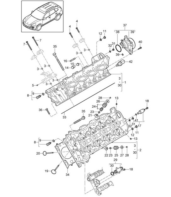 Diagram 103-000 Porsche Cayenne MK3 (958) 2010-2017 Motor