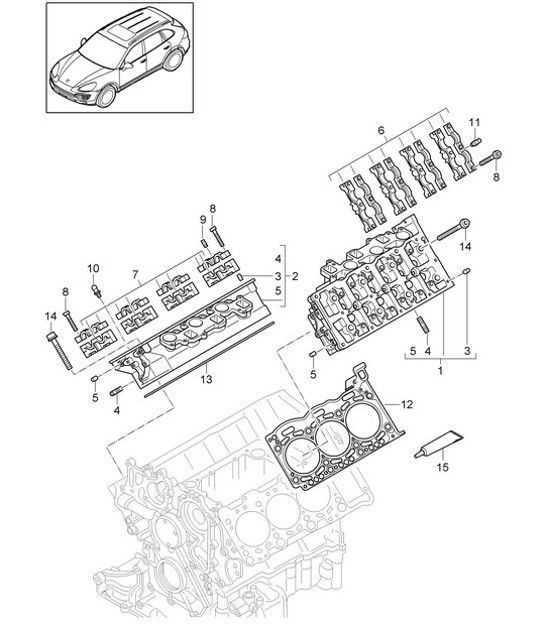 Diagram 103-012 Porsche Cayenne 92A (958) 2010-2017 Engine