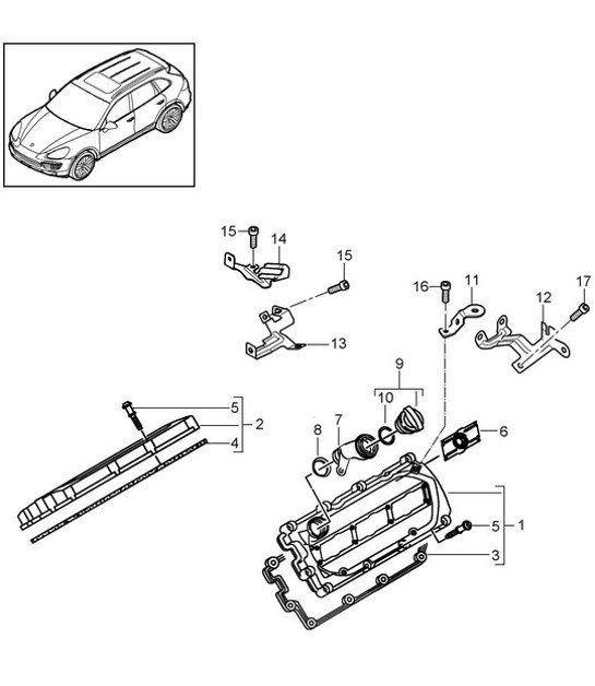 Diagram 103-030 Porsche Cayenne MK3 (958) 2010-2017 Motor