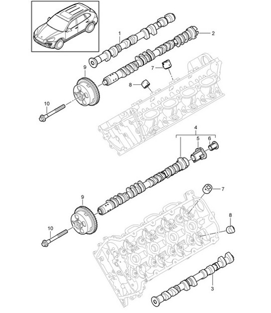 Diagram 103-050 Porsche 卡宴 92A（958） 2010-2017 引擎