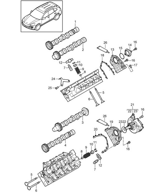 Diagram 103-060 Porsche Cayenne MK3 (958) 2010-2017 Motor