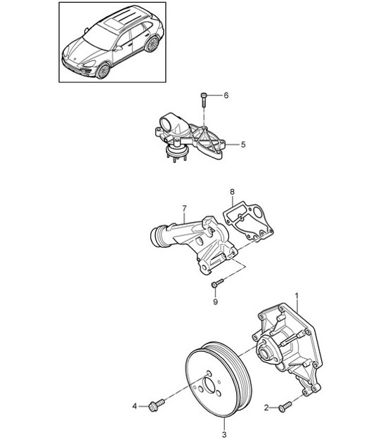 Diagram 105-015 Porsche 卡宴 92A（958） 2010-2017 引擎